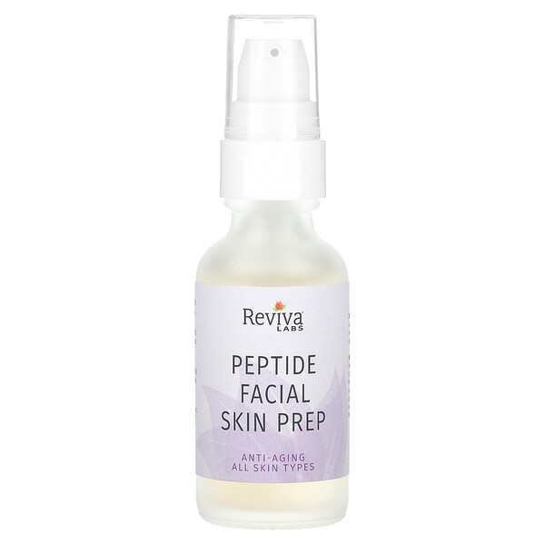 Peptide Facial Skin Prep с гиалуроновой кислотой, против старения, 1 жидкая унция (29,5 мл) Reviva Labs