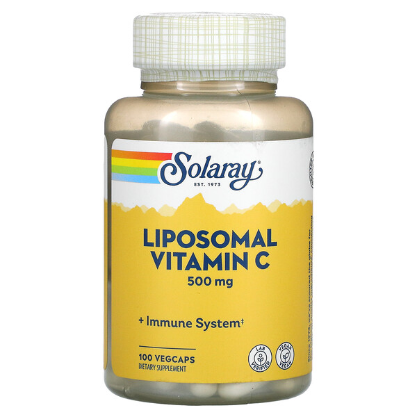 Липосомальный витамин С, 500 мг, 100 растительных капсул Solaray