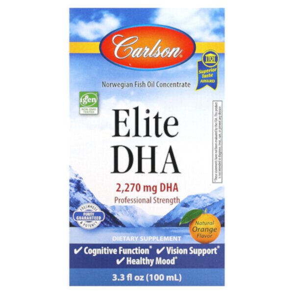 Elite DHA, Натуральный апельсин, 2270 мг, 100 мл - Carlson Carlson