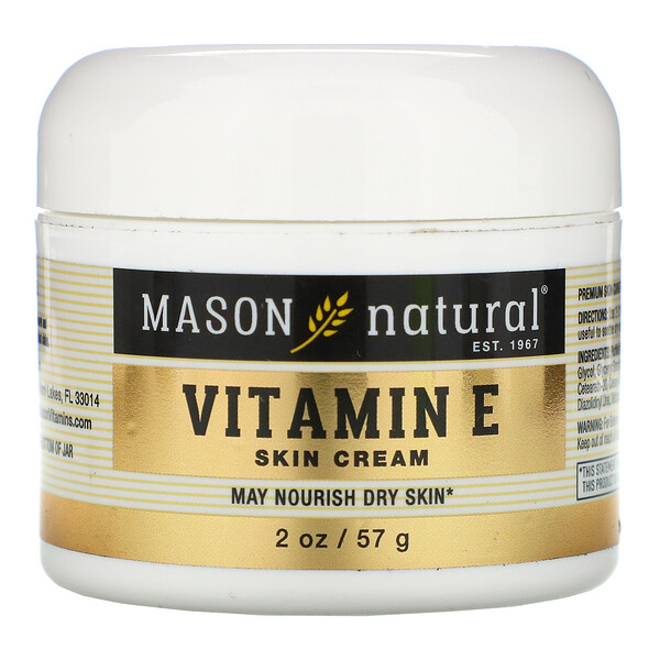 Крем для кожи с витамином Е, 2 унции (57 г) Mason Natural