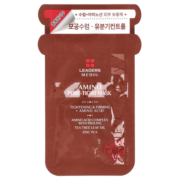 Mediu, Косметическая маска Amino Pore-Tight, 1 лист, 0,84 жидк. унции (25 мл) Leaders