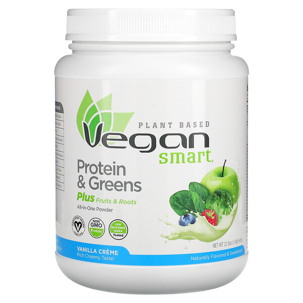 Protein & Greens, Универсальный порошок, ванильный крем, 1,4 фунта (645 г) VeganSmart