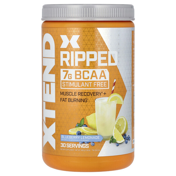 Ripped, 7G BCAA, Blueberry Lemonade, 1.09 lbs (495 g) Xtend