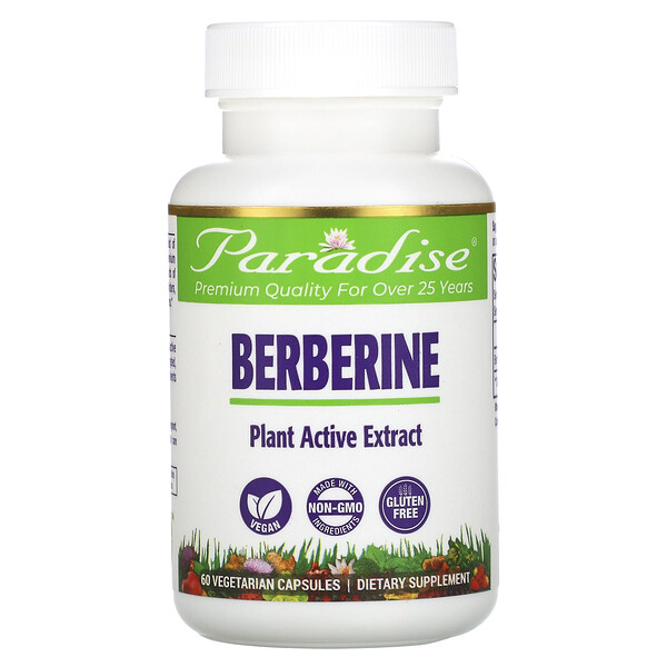Берберин, 60 вегетарианских капсул Paradise Herbs