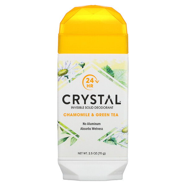 Твердый дезодорант Invisible, ромашка и зеленый чай, 2,5 унции (70 г) Crystal