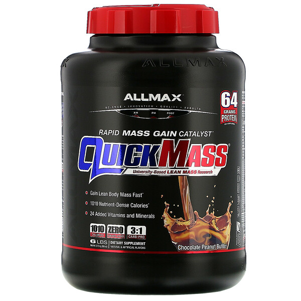 QuickMass, Катализатор быстрого набора массы, шоколадно-арахисовое масло, 6 фунтов (2,72 кг) ALLMAX Nutrition