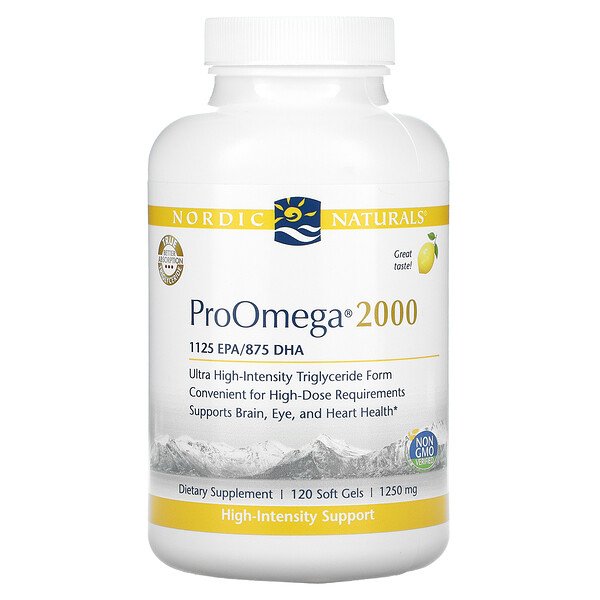 ProOmega 2000, Лимон - 1250 мг - 120 мягких капсул - Nordic Naturals Nordic Naturals