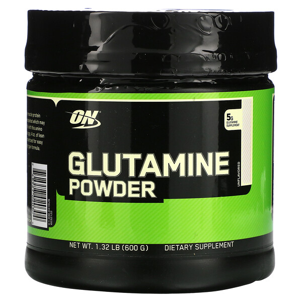 Порошок глютамина, без вкуса, 1,32 фунта (600 г) Optimum Nutrition