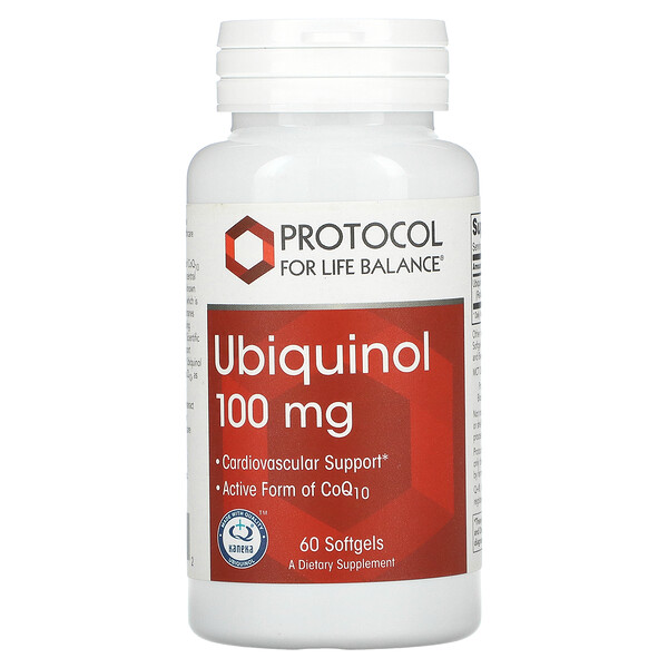 Убихинол, 100 мг, 60 мягких таблеток Protocol for Life Balance