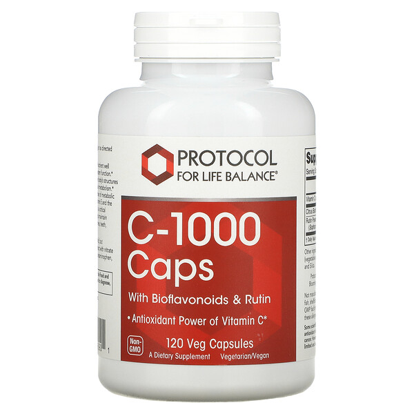 C-1000 Caps с биофлавоноидами и рутином, 120 растительных капсул Protocol for Life Balance