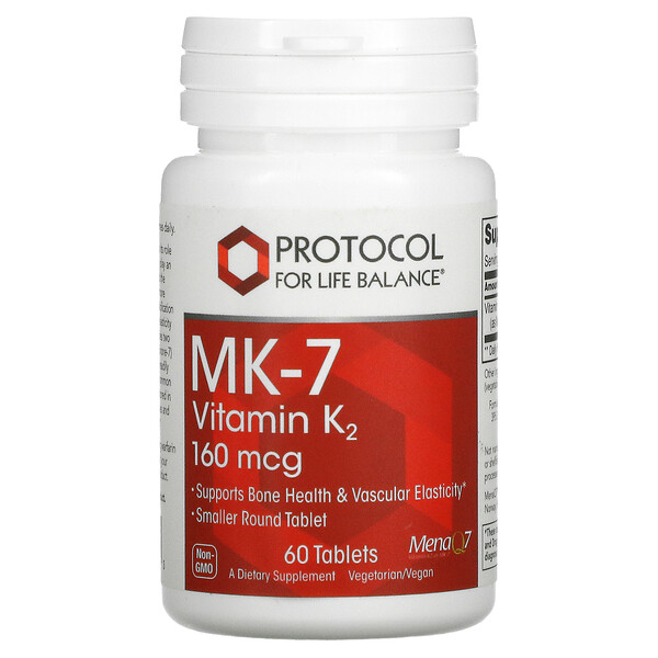 MK-7 Витамин K2 - 160 мкг - 60 таблеток - Protocol for Life Balance Protocol for Life Balance