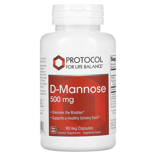 D-манноза, 125 мг, 90 растительных капсул Protocol for Life Balance