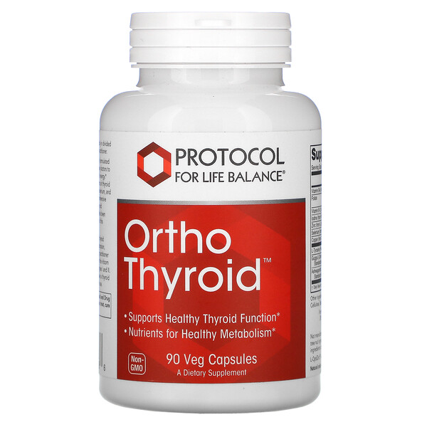 Ortho Thyroid, 90 растительных капсул Protocol for Life Balance