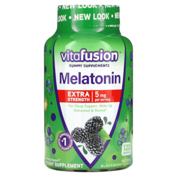 Мелатонин, Extra Strength, ежевика, 2,5 мг, 120 жевательных конфет Vitafusion