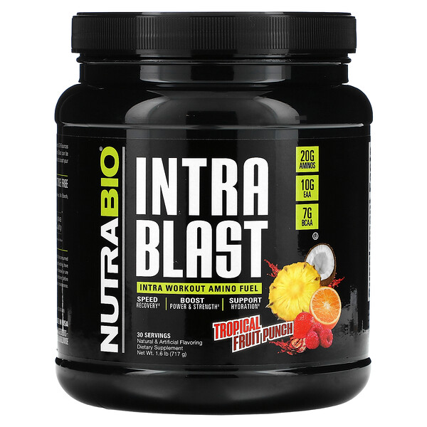Intra Blast, Intra Workout Amino Fuel, пунш из тропических фруктов, 1,6 фунта (717 г) NutraBio Labs
