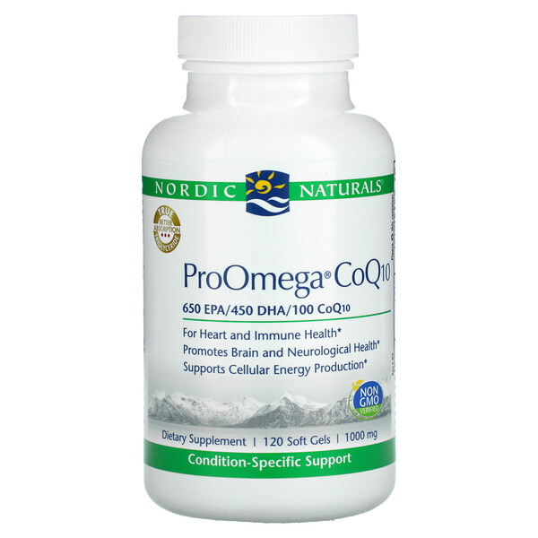 ProOmega CoQ10, 1,000 mg, 120 Soft Gels (Мягкие капсулы) Nordic Naturals