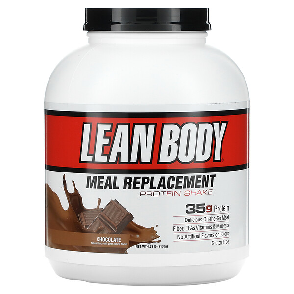 Lean Body, Протеиновый коктейль-заменитель пищи, шоколад, 4,63 фунта (2100 г) Labrada Nutrition