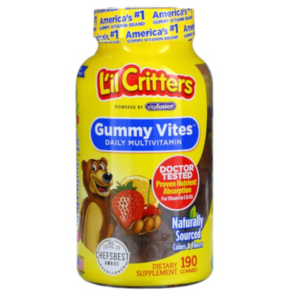 Gummy Vites Daily Multivitamin, 190 жевательных таблеток L'il Critters