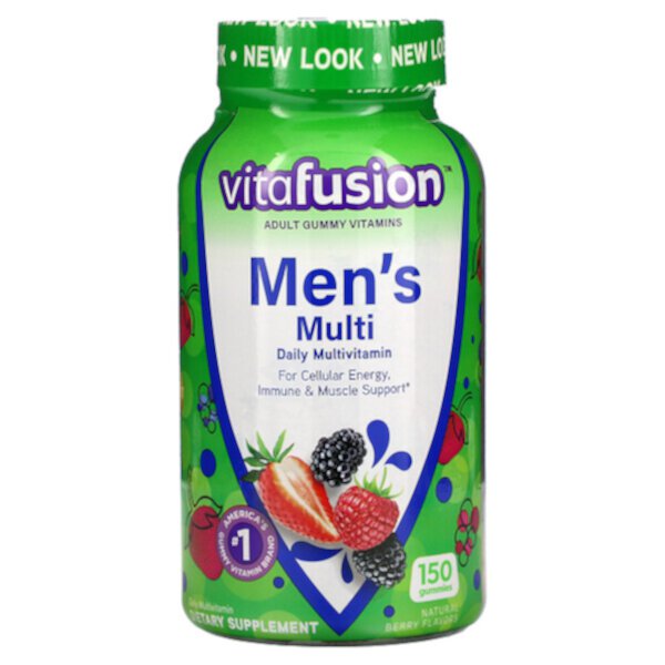 Men's Multi, Ежедневные мультивитамины, натуральные ягоды, 150 жевательных таблеток Vitafusion