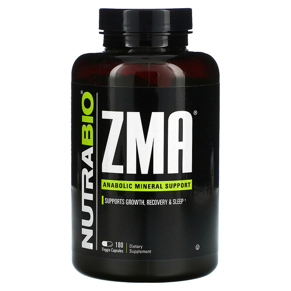 ZMA, Анаболическая минеральная поддержка, 180 растительных капсул NutraBio