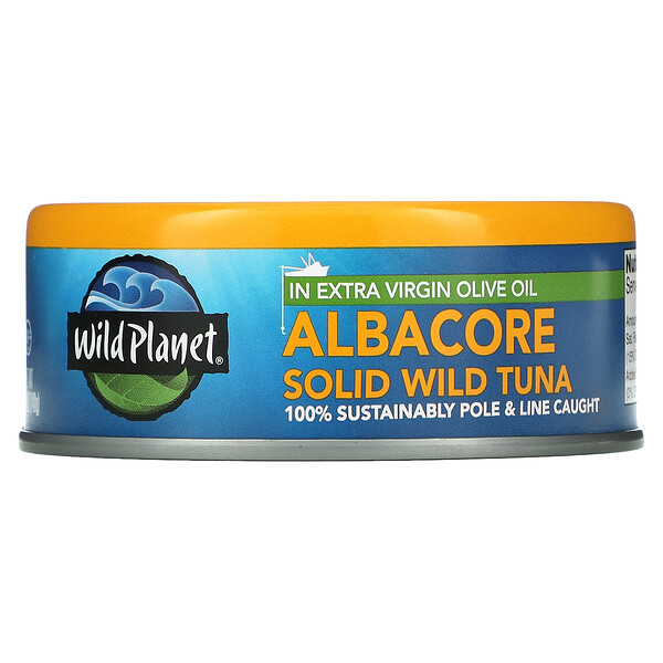 Albacore Solid Wild Tuna в оливковом масле Extra Virgin, 5 унций (140 г) Wild Planet