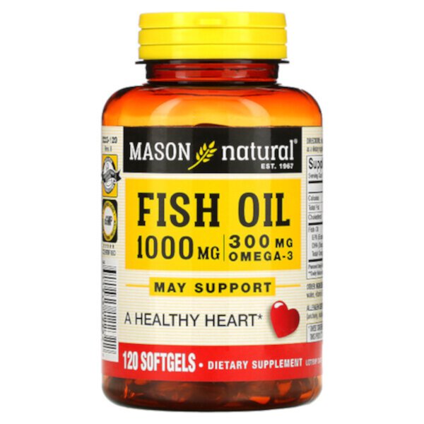 Рыбий жир - 1000 мг - 120 капсул - Mason Natural Mason Natural