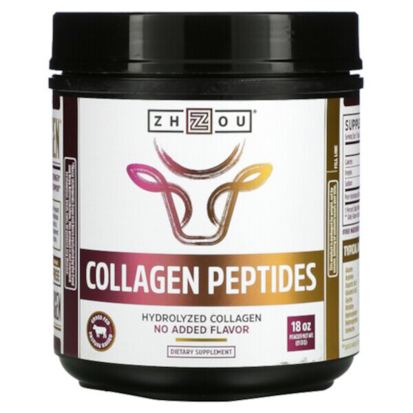 Collagen Peptides, Гидролизованный коллаген, без вкусовых добавок, 18 унций (510 г) Zhou