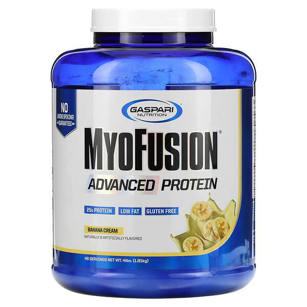 MyoFusion, Advanced Protein, банановый крем, 4 фунта (1,81 г) Gaspari Nutrition