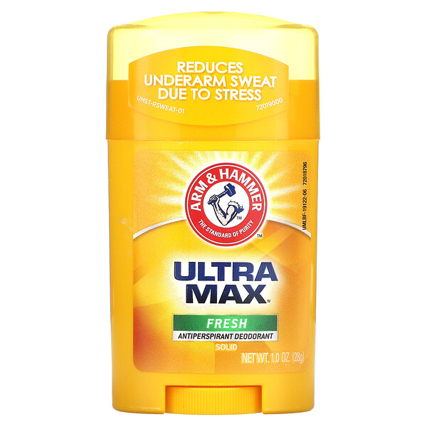 UltraMax, Твердый дезодорант-антиперспирант, для мужчин, освежающий, 1,0 унция (28 г) Arm & Hammer