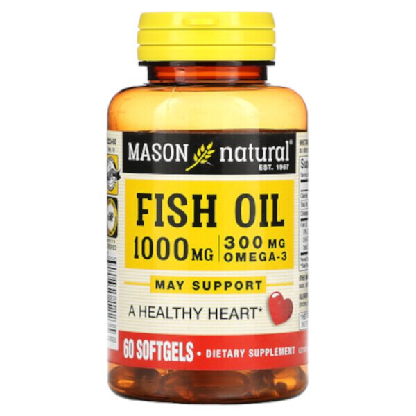 Рыбий жир - 1000 мг - 60 капсул - Mason Natural Mason Natural