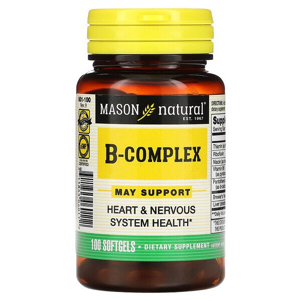 Витаминный комплекс B - 100 капсул - Mason Natural Mason Natural