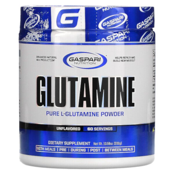 Глютамин, без вкуса, 10,58 унций (300 г) Gaspari Nutrition