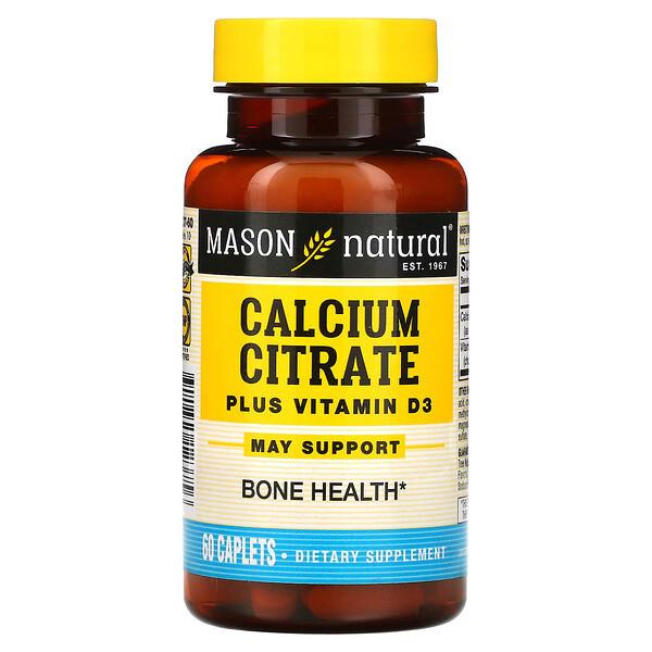 Кальций Цитрат Плюс Витамин D3 - 60 таблеток - Mason Natural Mason Natural