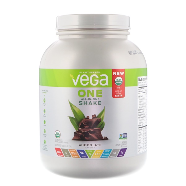 One, All-In-One Shake, шоколад, 3 фунта (1,7 кг) Vega