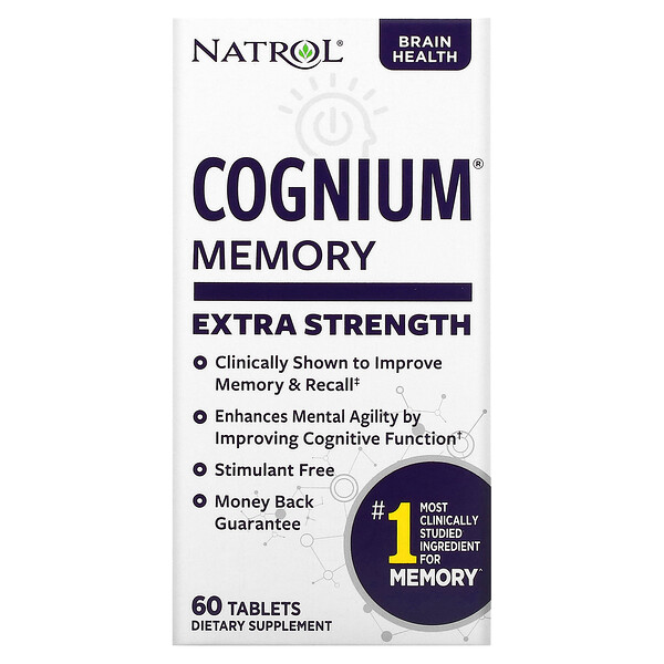 Cognium Memory, Экстра Сила, 200 мг, 60 таблеток - Natrol Natrol