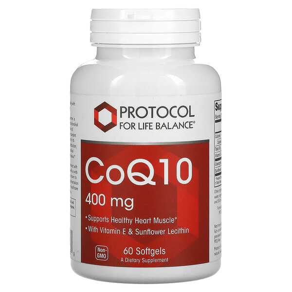 CoQ10, 400 мг, 60 мягких таблеток Protocol for Life Balance