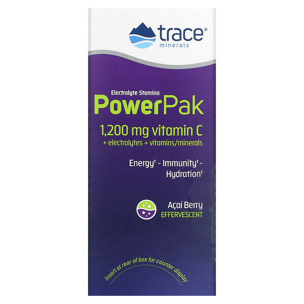 Electrolyte Stamina PowerPak, Acai Berry, 30 Packets (Пакеты ), 0.18 oz (Унции) (5.2 g) Each Trace Minerals Research