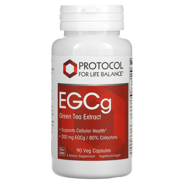 Экстракт зеленого чая EGCg, 200 мг, 90 растительных капсул Protocol for Life Balance