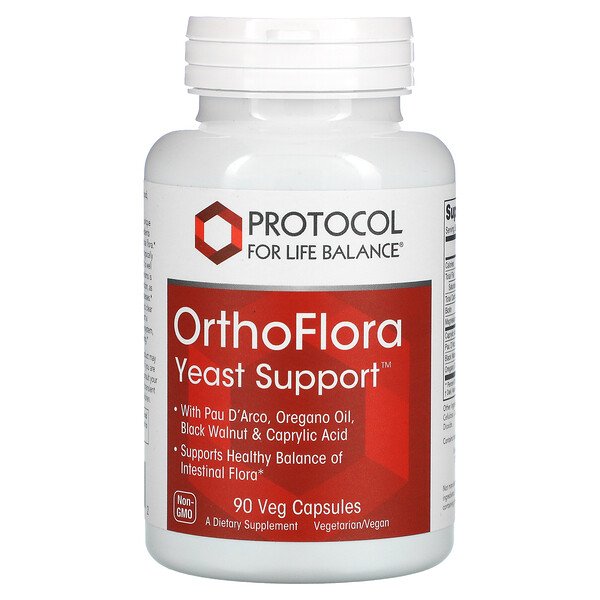 OrthoFlora Yeast Support - 90 вегетарианских капсул - Protocol for Life Balance Protocol for Life Balance