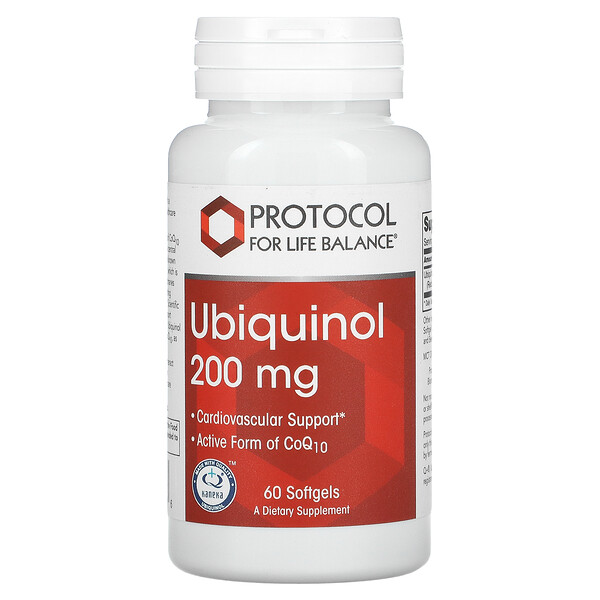 Убихинол, 200 мг, 60 мягких таблеток Protocol for Life Balance