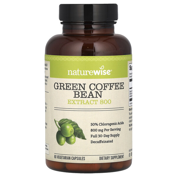 Green Coffee Bean Extract, 800 mg, 60 Vegetarian Capsules (Вегетарианские капсулы) NatureWise