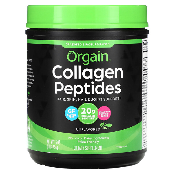 Коллагеновые пептиды, без ароматизаторов, 1 фунт (454 г) Orgain