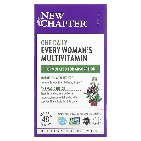 One Daily Мультивитамины для каждой женщины, 48 вегетарианских таблеток New Chapter