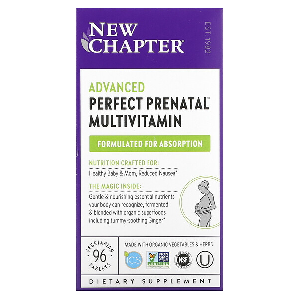 Advanced Perfect Prenatal Multivitamin, 96 Vegetarian Tablets (Вегетарианские таблетки) New Chapter