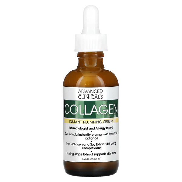 Collagen, Сыворотка для мгновенного увеличения объема, 1,75 ж. унц. (52 мл) Advanced Clinicals