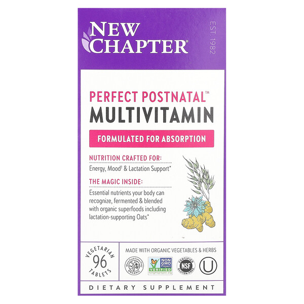 Идеальные послеродовые мультивитамины, 96 вегетарианских таблеток New Chapter