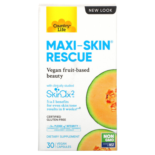 Maxi-Skin Rescue, 30 веганских капсул Country Life