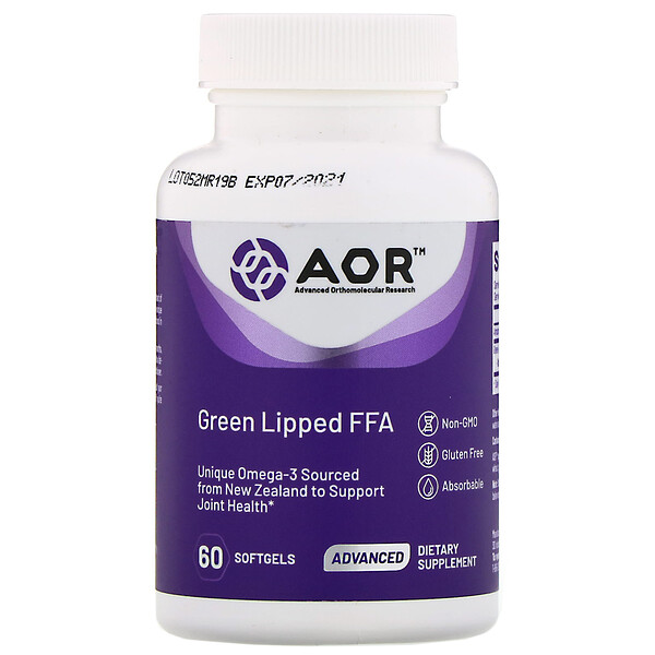 Green Lipped FFA, 60 Softgels (Мягкие капсулы) Advanced Orthomolecular Research AOR