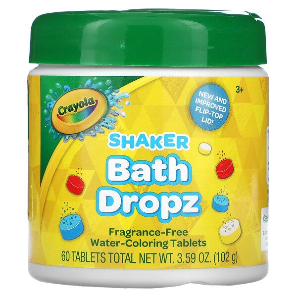 Shaker Bath Dropz, 3+, без запаха, 60 таблеток, 3,59 унции (102 г) Crayola