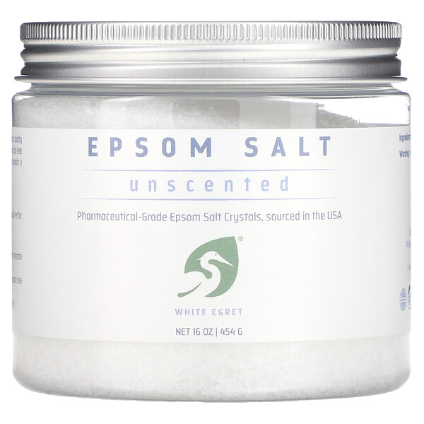 Английская соль, без запаха, 16 унций (454 г) White Egret